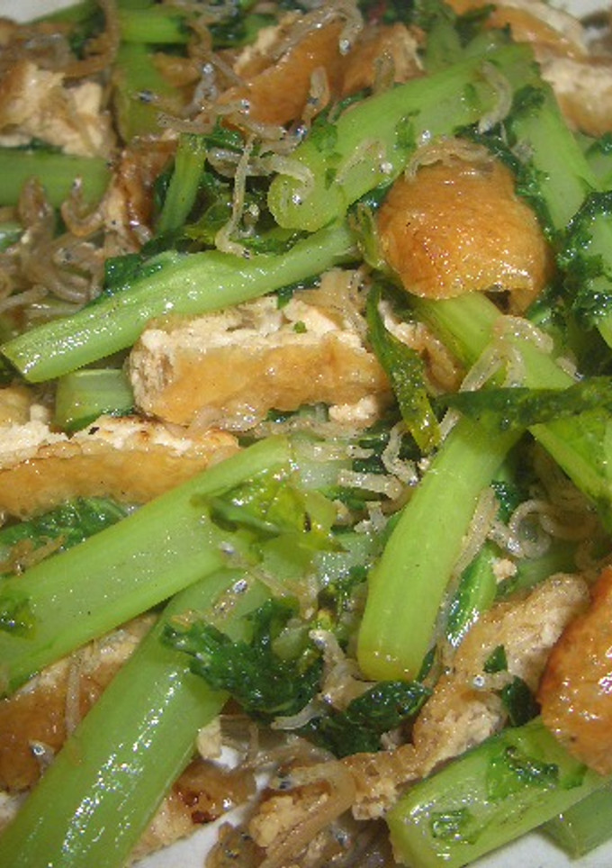 大根葉の利用法　油揚げとジャコの炒め物-レシピのメイン写真