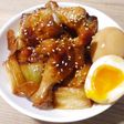 半熟卵と手羽元の甘辛煮