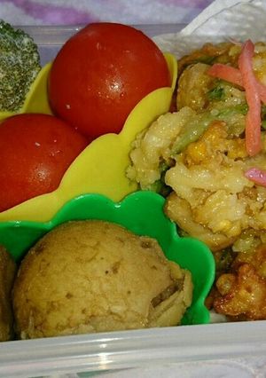 親子丼リメイクかき揚げ天ぷら お弁当にも-レシピのメイン写真