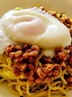 和風焼きそば☝塩昆布&納豆&半熟卵❤簡単-レシピのメイン写真