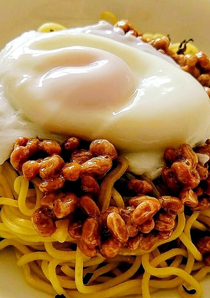 和風焼きそば☝塩昆布&納豆&半熟卵❤簡単-レシピのメイン写真