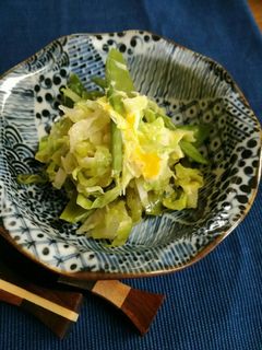 絹さやと春キャベツの卵とじ-レシピのメイン写真
