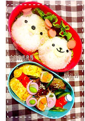 お弁当5日目/犬&くま-レシピのメイン写真
