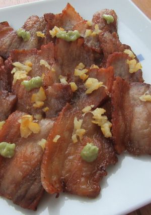 豚バラ肉カリカリ焼き ～柚子塩とわさびで-レシピのメイン写真