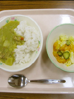 新発田市給食レシピ!アスパラみどりカレー-レシピのメイン写真