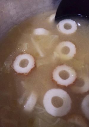 きゃべつとちくわのお味噌汁　ごま油風味-レシピのメイン写真