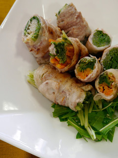 水菜の豚肉巻き蒸し焼き【JA福岡市】-レシピのメイン写真