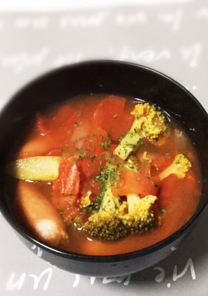野菜たっぷりトマトスープ-レシピのメイン写真