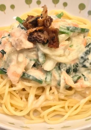 鮭とほうれん草の、クリームパスタ！-レシピのメイン写真