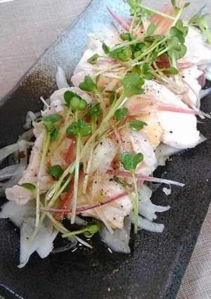 しっとり♡鶏むね肉の中華風カルパッチョ♪-レシピのメイン写真