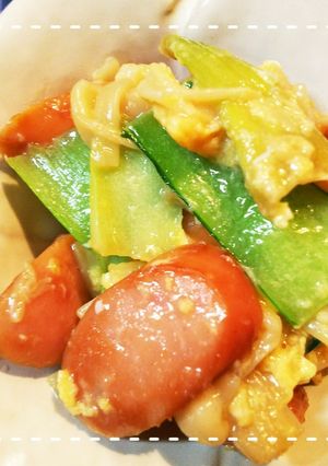 だしの素で簡単!青梗菜とえのきの卵炒め-レシピのメイン写真
