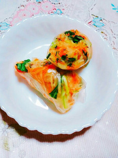三色酢の物の生春巻-レシピのメイン写真