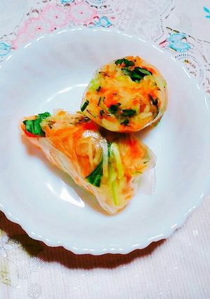 三色酢の物の生春巻-レシピのメイン写真