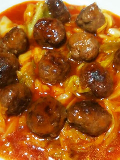 肉団子とキャベツのトマトあんかけ炒め-レシピのメイン写真