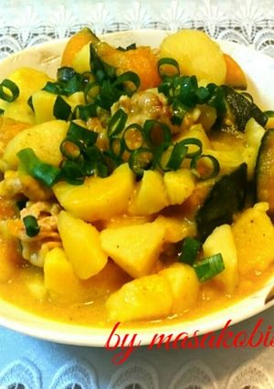 かぼちゃとじゃがいもの煮物-レシピのメイン写真
