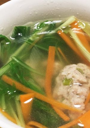 パクチー生姜団子の中華スープ-レシピのメイン写真