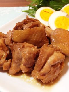 簡単20分☆鶏もも肉とゆで卵のさっぱり煮-レシピのメイン写真