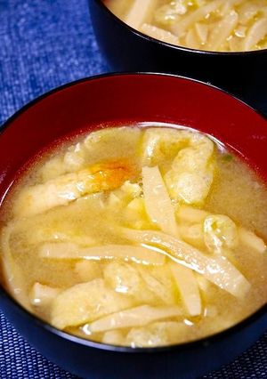 簡単！タケノコと油揚げのお味噌汁-レシピのメイン写真