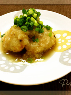 豆腐とホタテのふわふわ揚げみぞれあんかけ-レシピのメイン写真