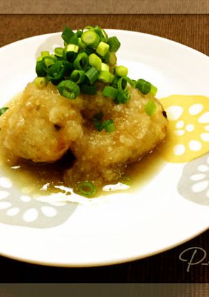 豆腐とホタテのふわふわ揚げみぞれあんかけ-レシピのメイン写真