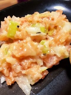 サーモンの塩ねぎとろ 酒飲みさんに♡-レシピのメイン写真