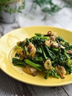 菜の花とあさりのペペロンチーノ炒め-レシピのメイン写真