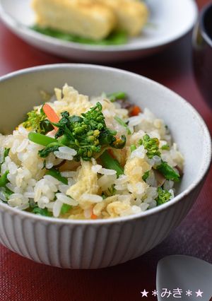 蒸し器不要♪電子レンジで菜の花のおこわ-レシピのメイン写真