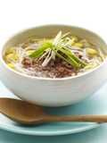肉みそと豆もやしのスープ春雨