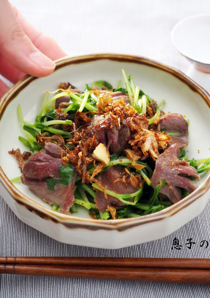 砂肝と豆苗の焦がしねぎ油炒め-レシピのメイン写真