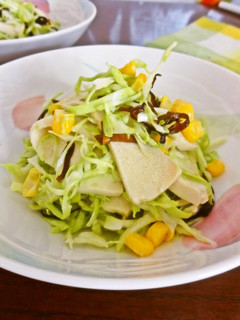 高野豆腐と春キャベツの塩昆布マヨ和え-レシピのメイン写真