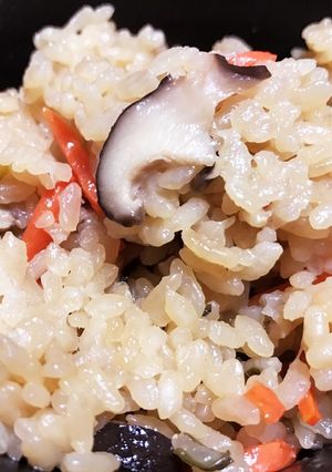 しいたけ、ネギたっぷり炊き込みご飯-レシピのメイン写真