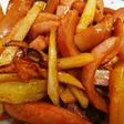 ウインナーとポテトの甘酢ケチャップ炒め