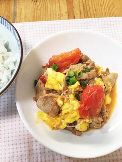 ピリ辛 豚のトマたま炒め-レシピのメイン写真