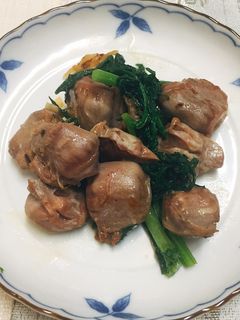 砂肝と春菊のにんにく炒め-レシピのメイン写真