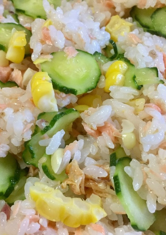 夏香る♩鮭ととうもろこしの香味混ぜご飯-レシピのメイン写真