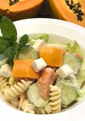完熟パパイアとショートパスタのサラダ-レシピのメイン写真