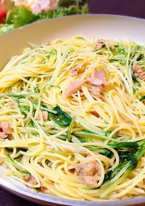 簡単☆水菜とツナのパスタ＊特製ソース-レシピのメイン写真