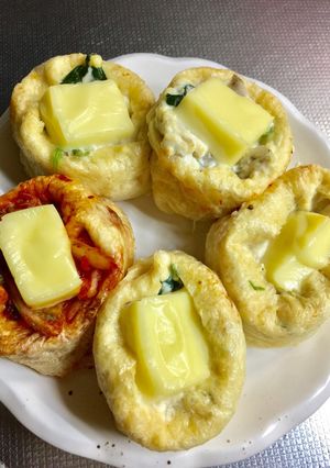 見た目もかわいい♡油揚げのお豆腐グラタン-レシピのメイン写真