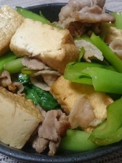 小松菜と厚揚げの炒め物-レシピのメイン写真