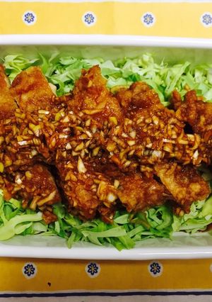 冷めても美味♪春キャベツたっぷり油淋鶏-レシピのメイン写真