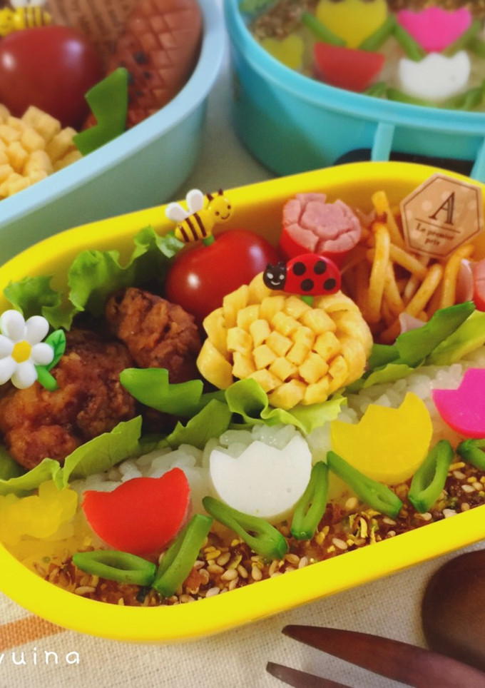 春の簡単デコ弁♪チューリップ弁当-レシピのメイン写真