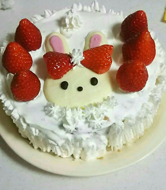 ☆プリキュアのうさぎショートケーキ☆ by いかさくさく