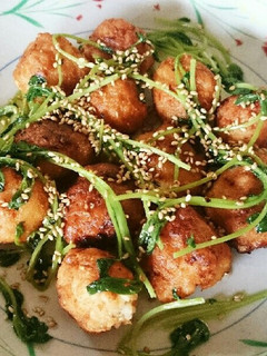 ウドンと蒸し大豆の唐揚げ-レシピのメイン写真