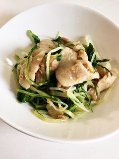 水菜と豚肉の辛子和え-レシピのメイン写真