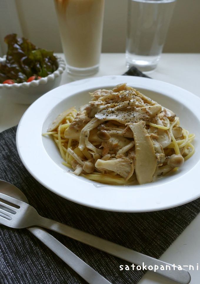 簡単キノコとツナの和風クリームパスタ♪-レシピのメイン写真
