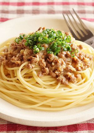 大豆のお肉の肉みそスパゲティ-レシピのメイン写真