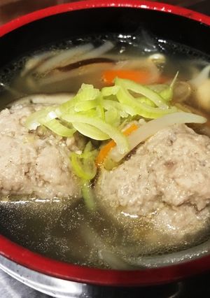 アレンジ 餃子の具で肉団子中華スープ-レシピのメイン写真