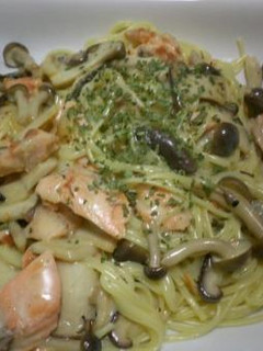 秋鮭ときのこ3種のクリームパスタ♪♪-レシピのメイン写真