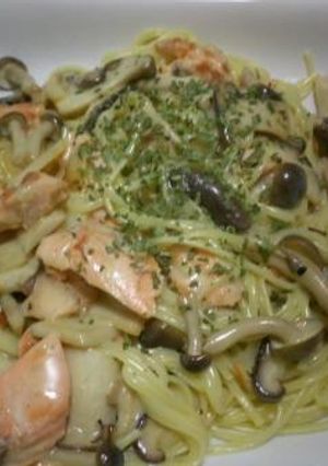 秋鮭ときのこ３種のクリームパスタ♪♪-レシピのメイン写真