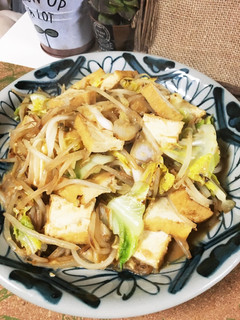 厚揚げとキャベツのごま味噌炒め-レシピのメイン写真